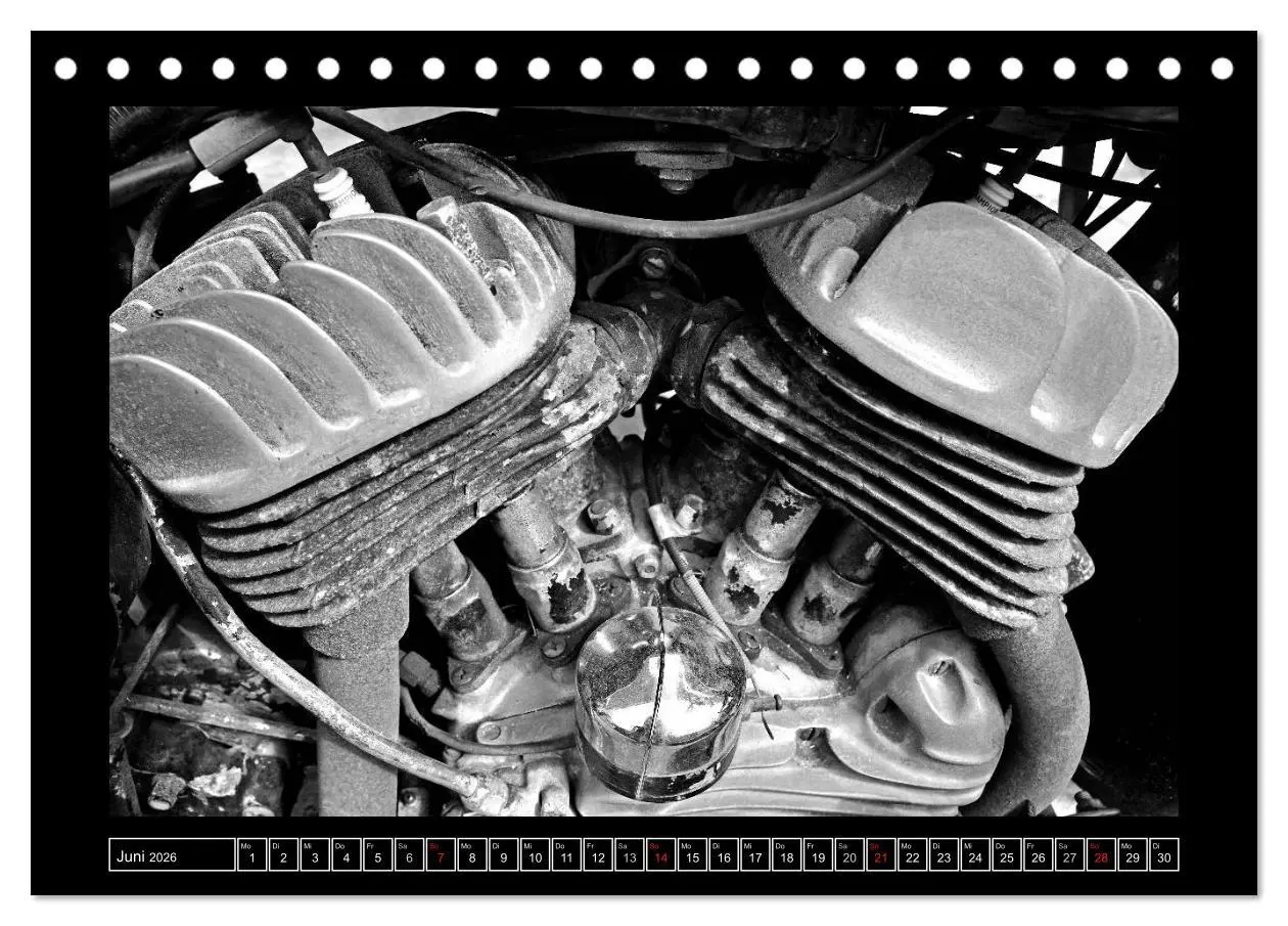 Bild: 9783457871584 | Harley Davidson WLA 750 in Schwarzweiss (Tischkalender 2026 DIN A5...