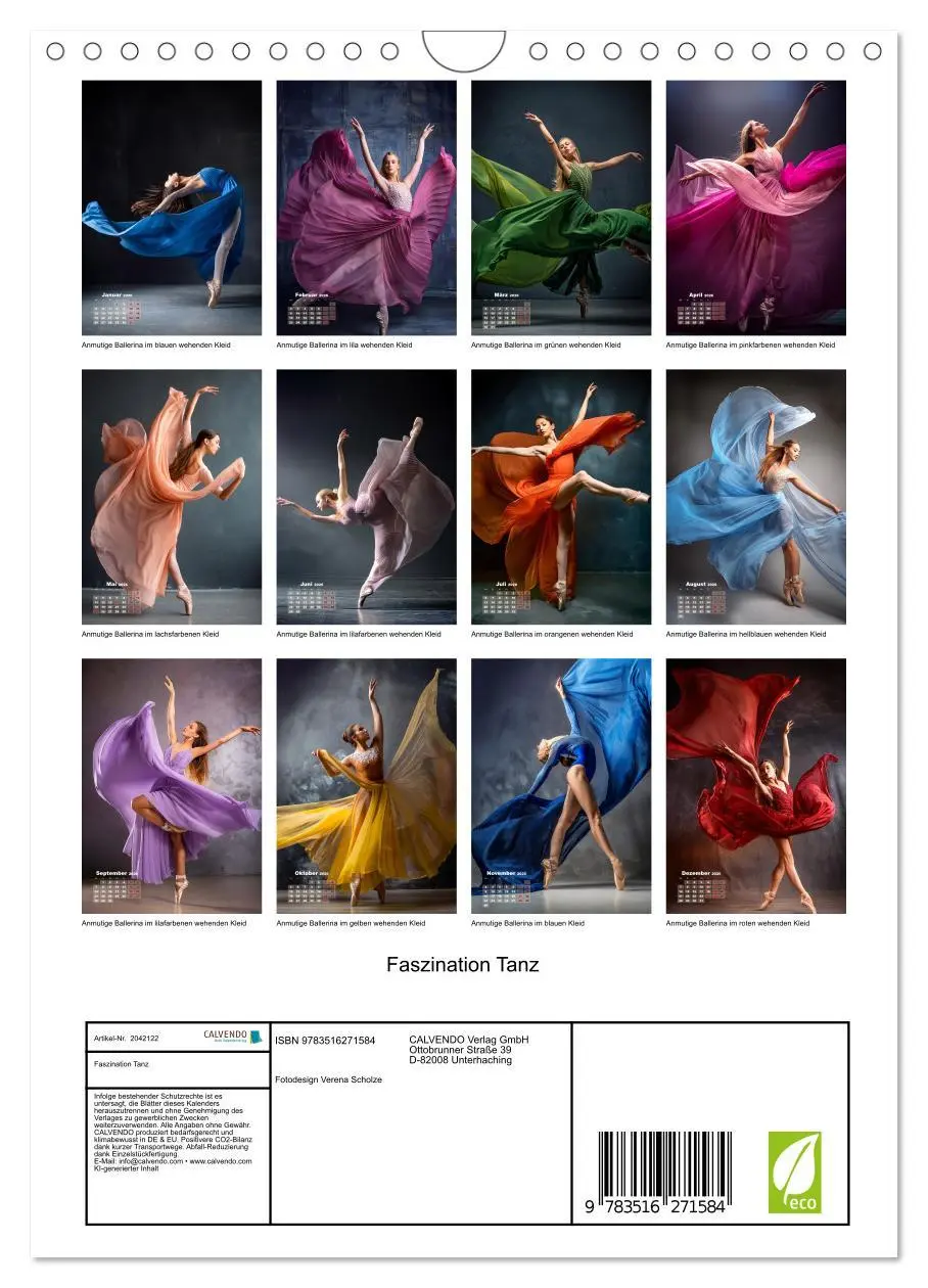 Bild: 9783516271584 | Faszination Tanz (Wandkalender 2026 DIN A4 hoch), CALVENDO...