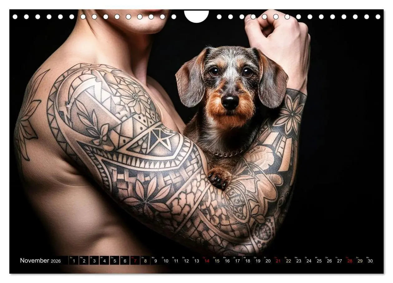 Bild: 9783516721584 | Coole Typen - Rauhaardackel (Wandkalender 2026 DIN A4 quer),...