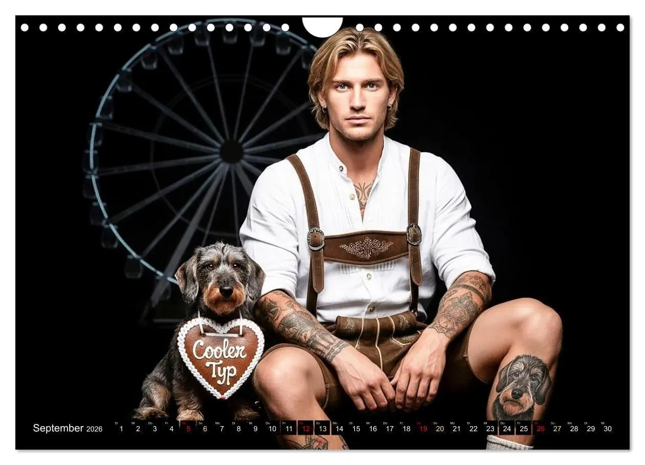 Bild: 9783516721584 | Coole Typen - Rauhaardackel (Wandkalender 2026 DIN A4 quer),...