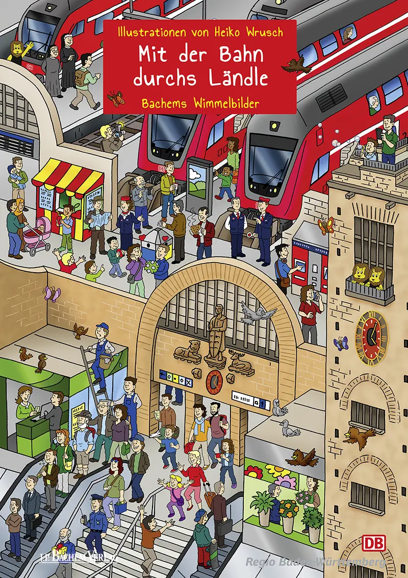 Cover: 9783761631584 | Mit der Bahn durchs Ländle | Bachems Wimmelbilder | Buch | 10 S.