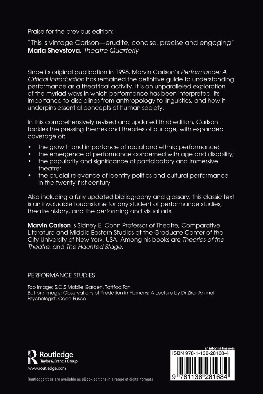Rückseite: 9781138281684 | Performance: A Critical Introduction | Marvin Carlson | Taschenbuch
