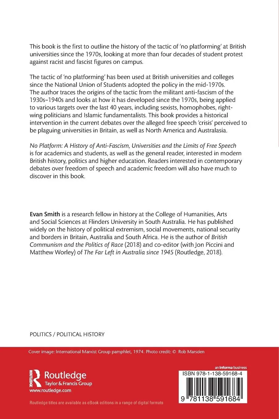 Rückseite: 9781138591684 | No Platform | Evan Smith | Taschenbuch | Englisch | 2020 | Routledge