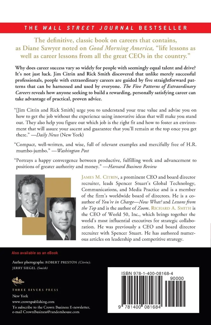 Rückseite: 9781400081684 | The 5 Patterns of Extraordinary Careers | James M. Citrin (u. a.)