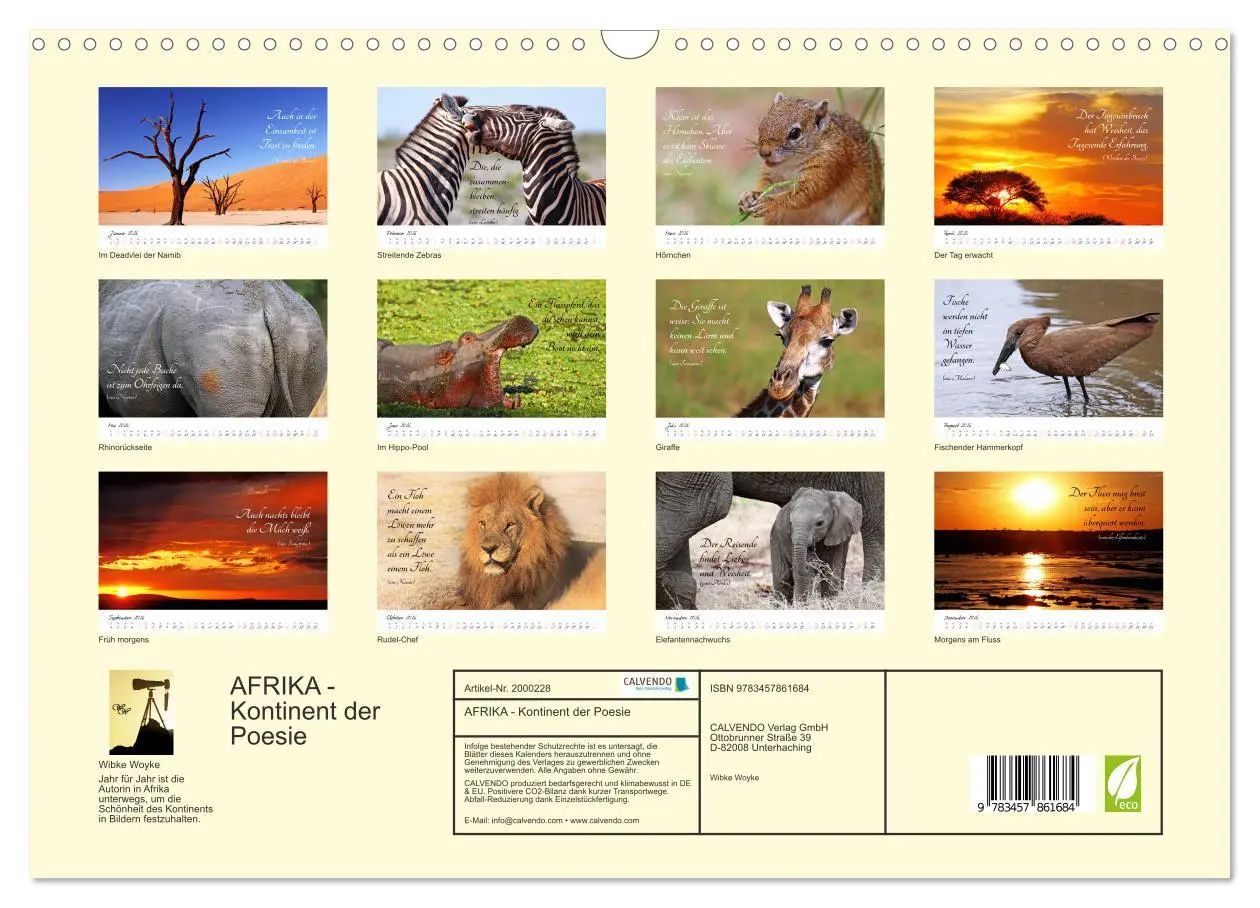 Bild: 9783457861684 | AFRIKA - Kontinent der Poesie (Wandkalender 2026 DIN A3 quer),...