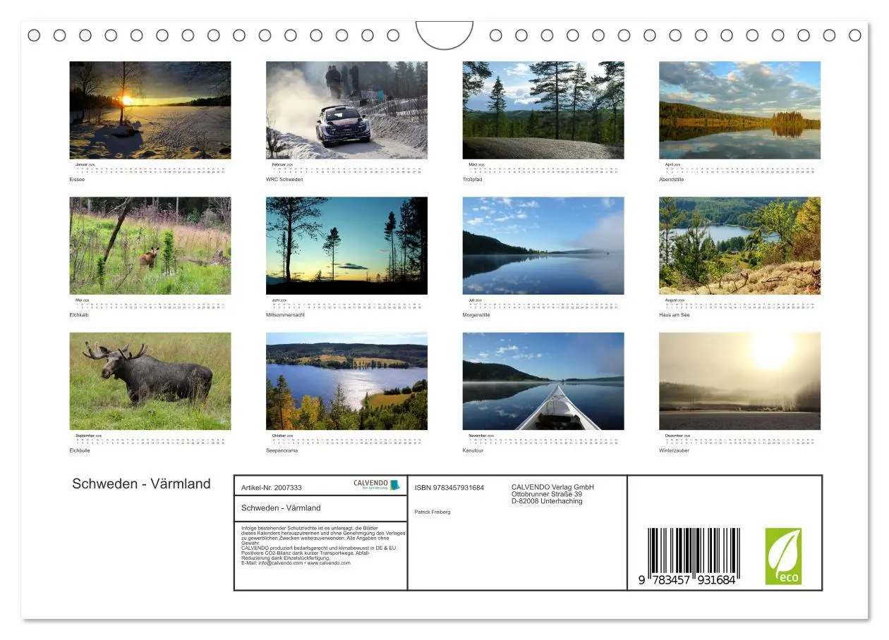 Bild: 9783457931684 | Schweden - Värmland (Wandkalender 2026 DIN A4 quer), CALVENDO...