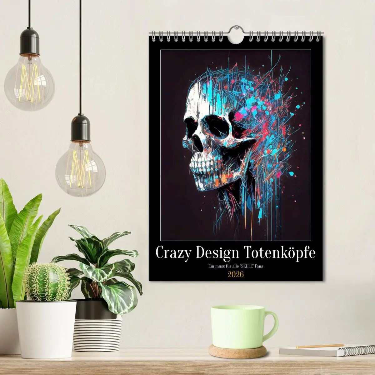 Bild: 9783516331684 | Crazy Design Totenköpfe (Wandkalender 2026 DIN A4 hoch), CALVENDO...