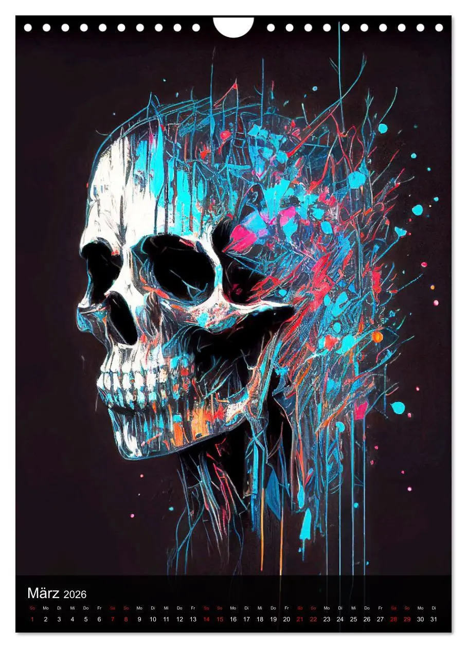 Bild: 9783516331684 | Crazy Design Totenköpfe (Wandkalender 2026 DIN A4 hoch), CALVENDO...