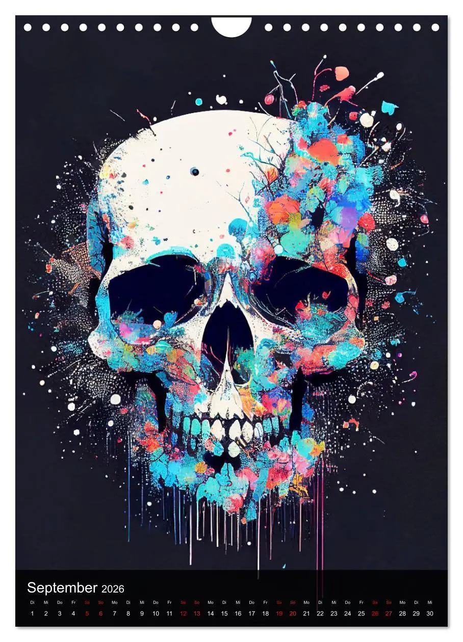 Bild: 9783516331684 | Crazy Design Totenköpfe (Wandkalender 2026 DIN A4 hoch), CALVENDO...
