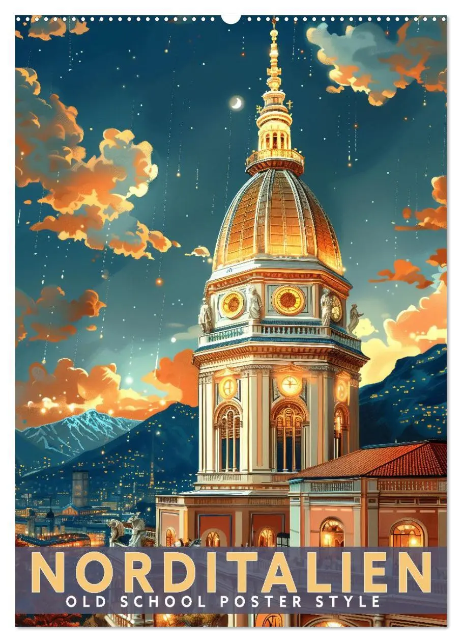 Cover: 9783457301784 | Norditalien - Old School Poster Style (Wandkalender 2026 DIN A2...