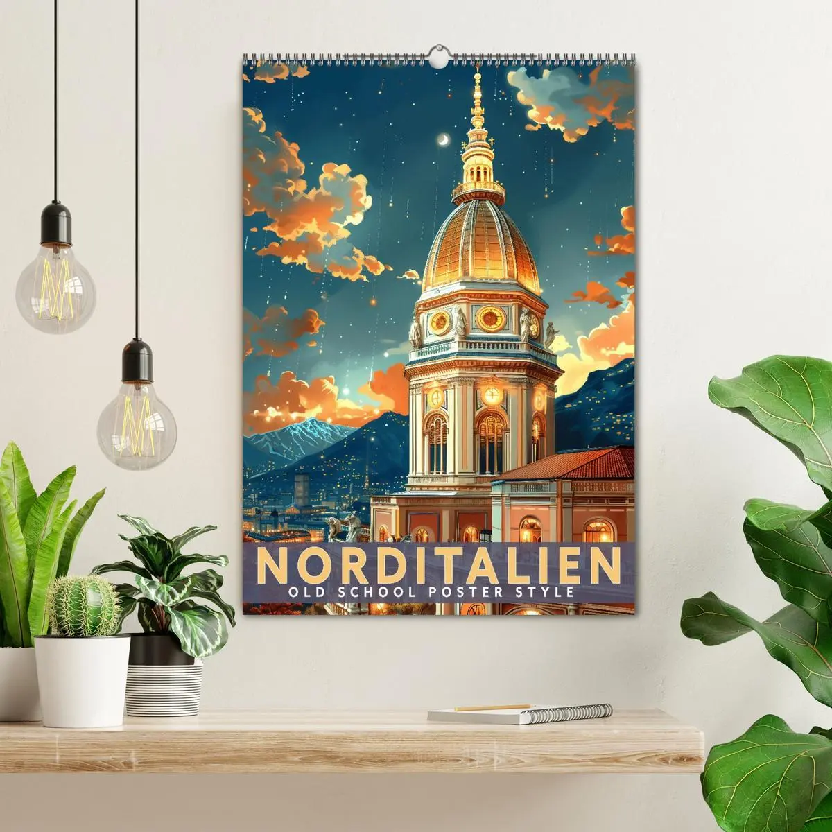 Bild: 9783457301784 | Norditalien - Old School Poster Style (Wandkalender 2026 DIN A2...