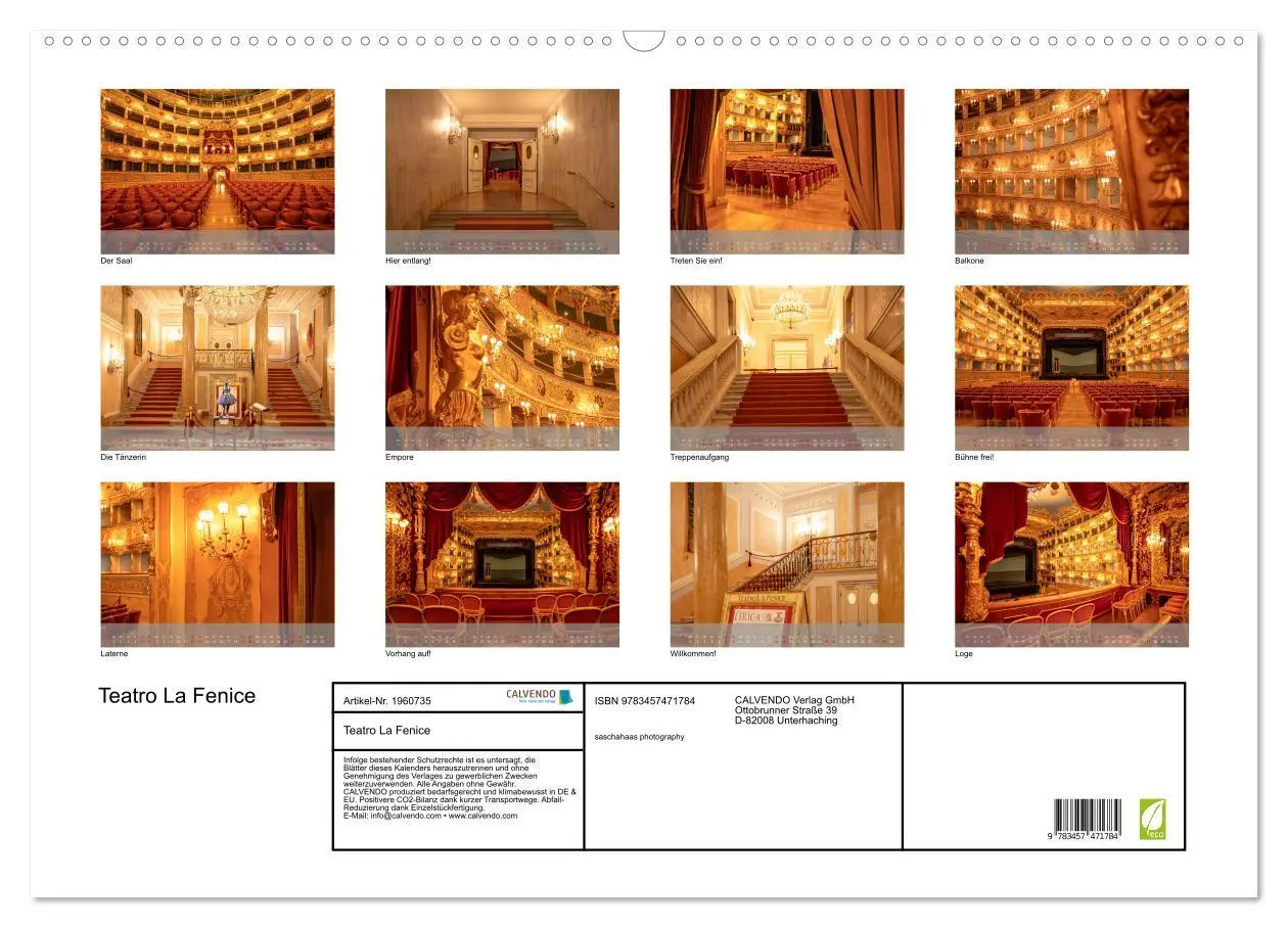 Bild: 9783457471784 | Teatro La Fenice (Wandkalender 2026 DIN A2 quer), CALVENDO...