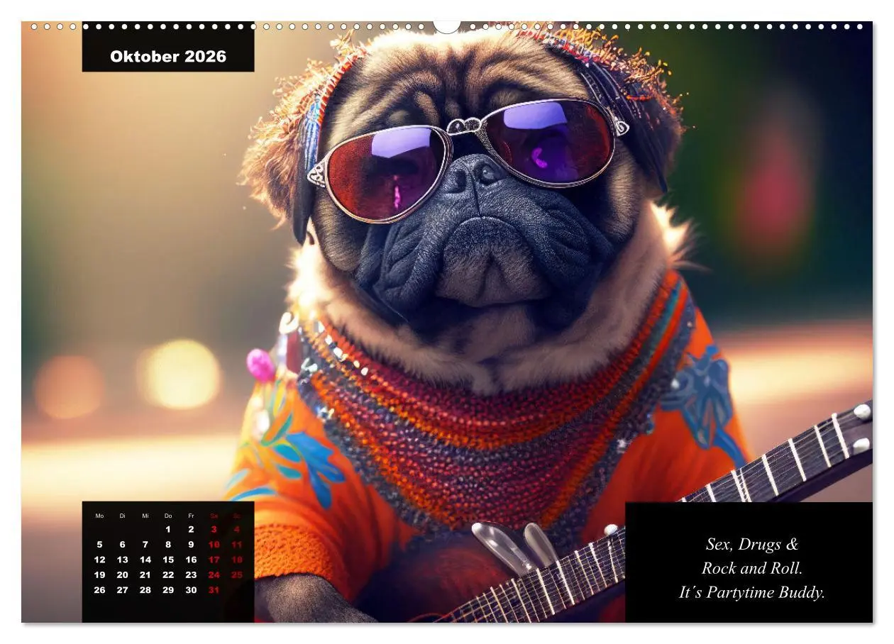 Bild: 9783457541784 | Der humoristische Mops-Kalender (Wandkalender 2026 DIN A2 quer),...
