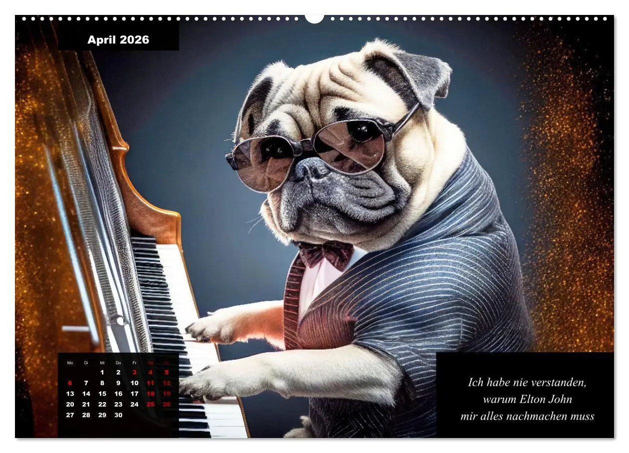 Bild: 9783457541784 | Der humoristische Mops-Kalender (Wandkalender 2026 DIN A2 quer),...