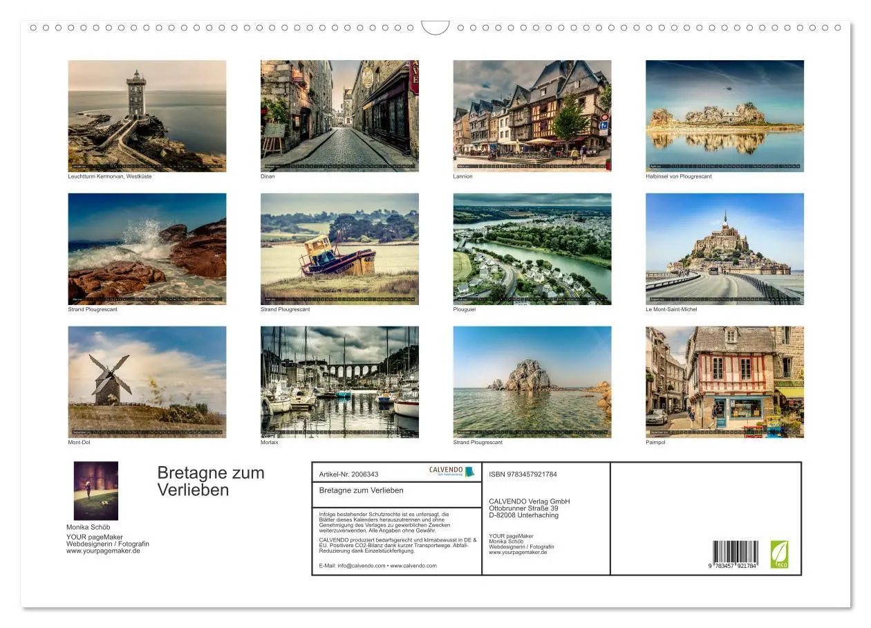 Bild: 9783457921784 | Bretagne zum Verlieben (Wandkalender 2026 DIN A2 quer), CALVENDO...