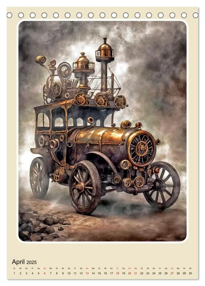Bild: 9783383801884 | Steampunk Mobilität (Tischkalender 2025 DIN A5 hoch), CALVENDO...