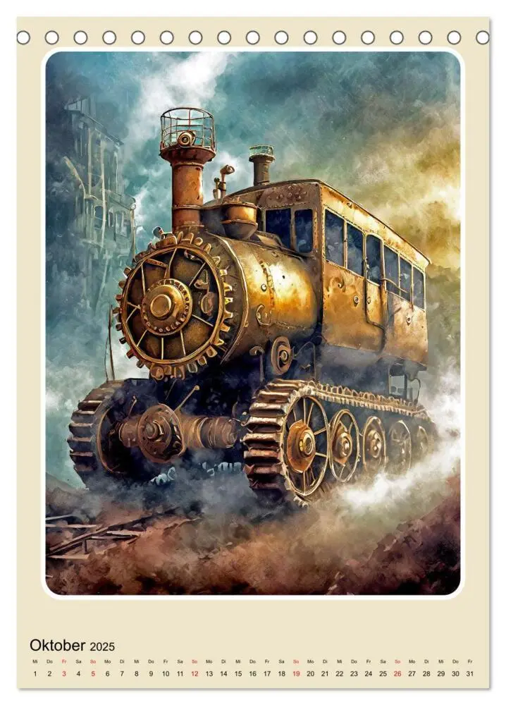 Bild: 9783383801884 | Steampunk Mobilität (Tischkalender 2025 DIN A5 hoch), CALVENDO...
