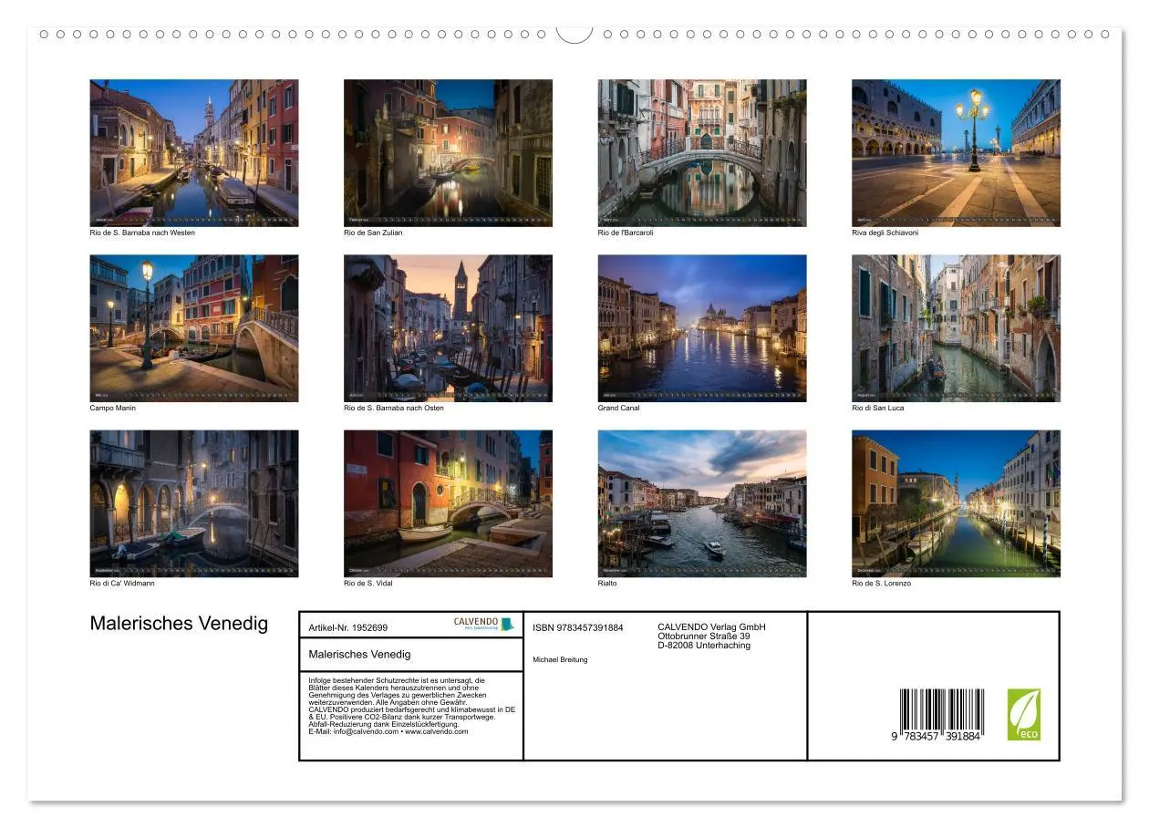 Bild: 9783457391884 | Malerisches Venedig (hochwertiger Premium Wandkalender 2026 DIN A2...