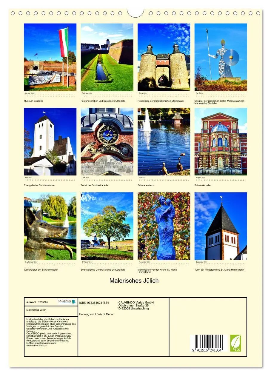 Bild: 9783516241884 | Malerisches Jülich (Wandkalender 2026 DIN A3 hoch), CALVENDO...