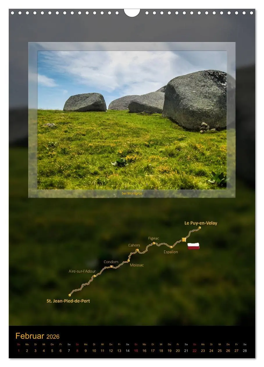 Bild: 9783516481884 | Jakobsweg Via Podiensis (Wandkalender 2026 DIN A3 hoch), CALVENDO...
