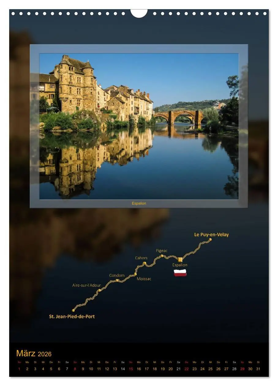 Bild: 9783516481884 | Jakobsweg Via Podiensis (Wandkalender 2026 DIN A3 hoch), CALVENDO...