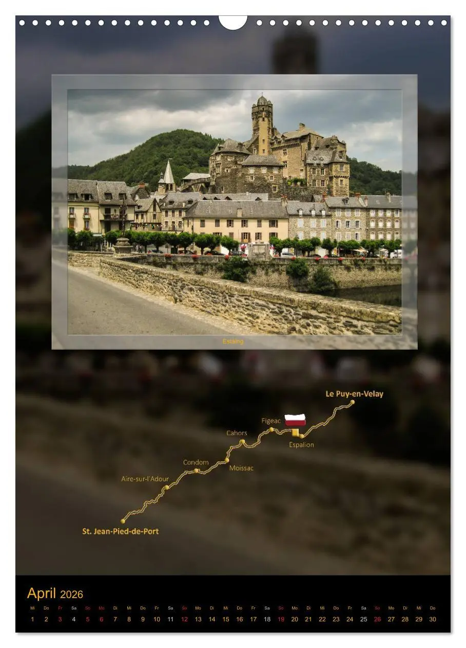 Bild: 9783516481884 | Jakobsweg Via Podiensis (Wandkalender 2026 DIN A3 hoch), CALVENDO...