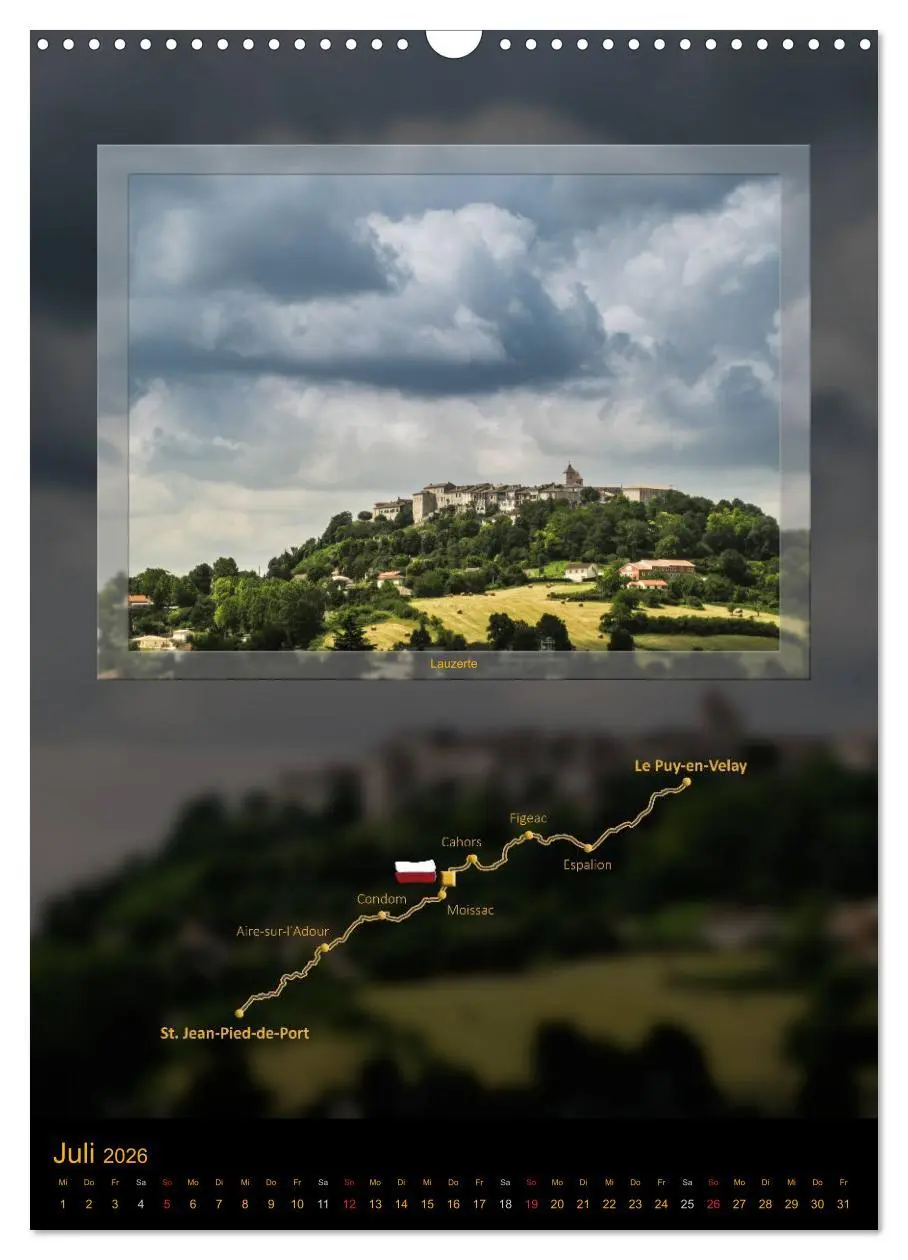 Bild: 9783516481884 | Jakobsweg Via Podiensis (Wandkalender 2026 DIN A3 hoch), CALVENDO...