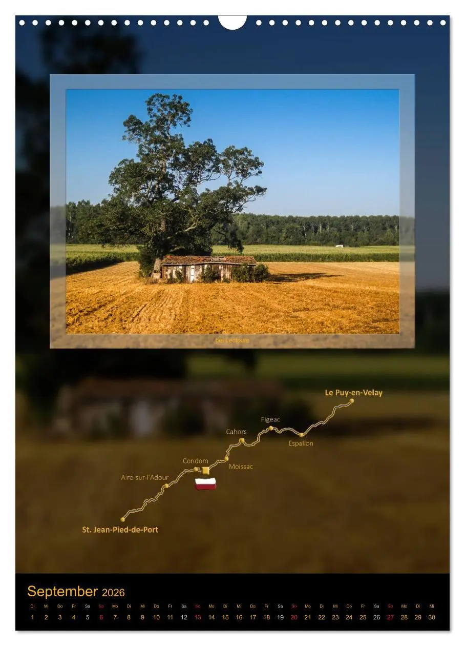 Bild: 9783516481884 | Jakobsweg Via Podiensis (Wandkalender 2026 DIN A3 hoch), CALVENDO...
