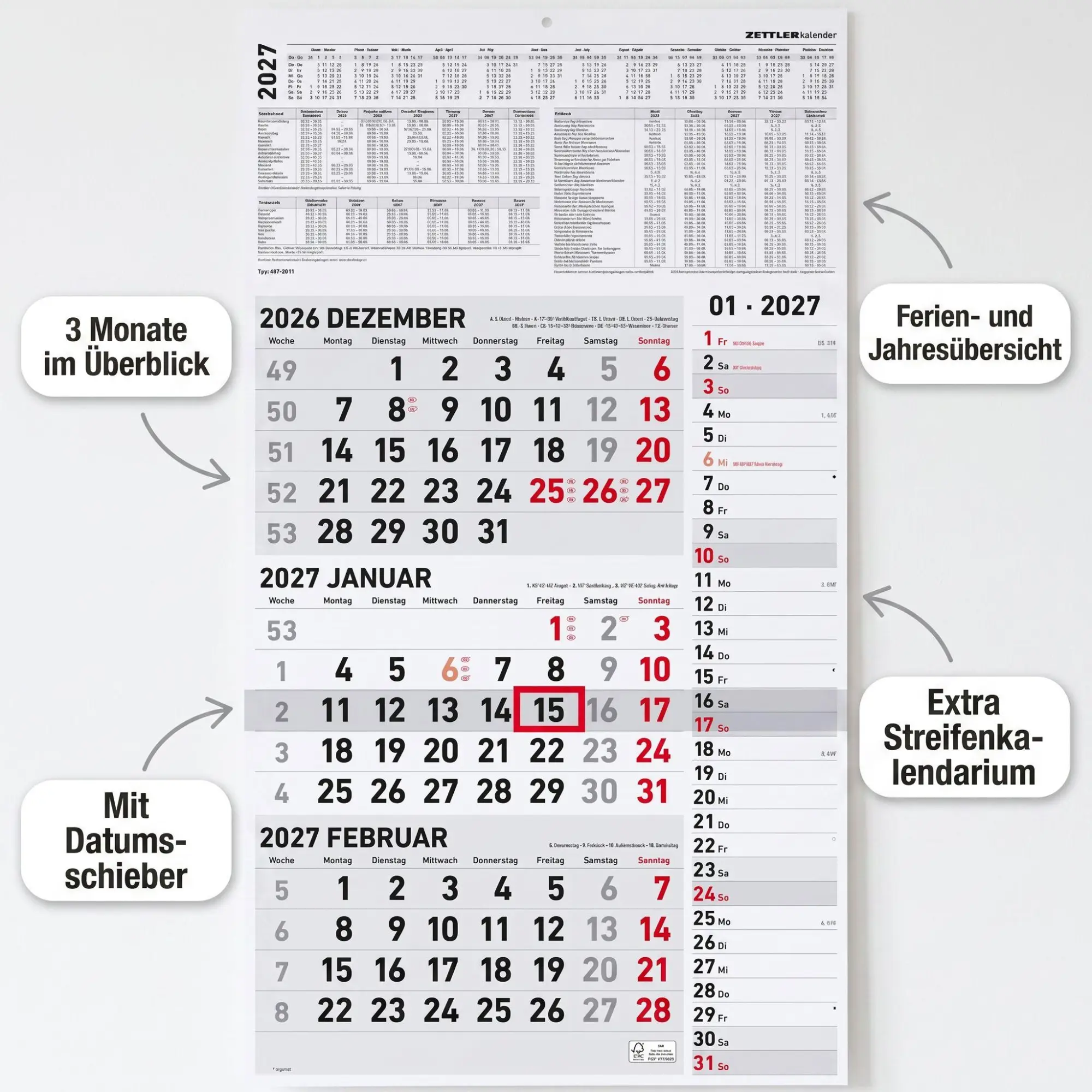 Bild: 4069095011984 | 3-Monatskalender Kombi 2027 | Neumann Verlage GmbH &amp; Co KG | Kalender