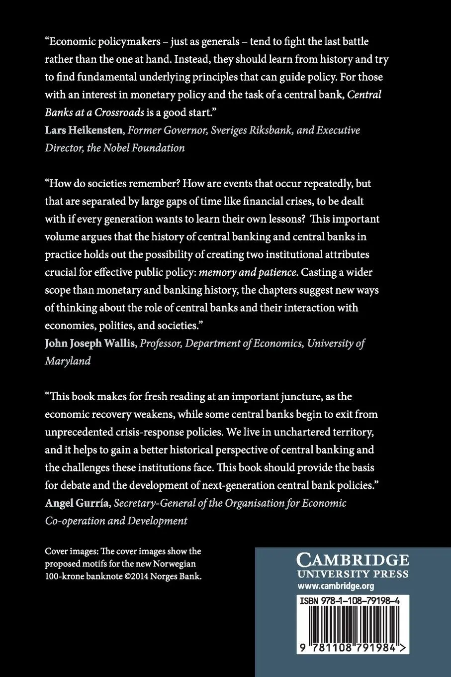 Rückseite: 9781108791984 | Central Banks at a Crossroads | Michael D. Bordo (u. a.) | Taschenbuch