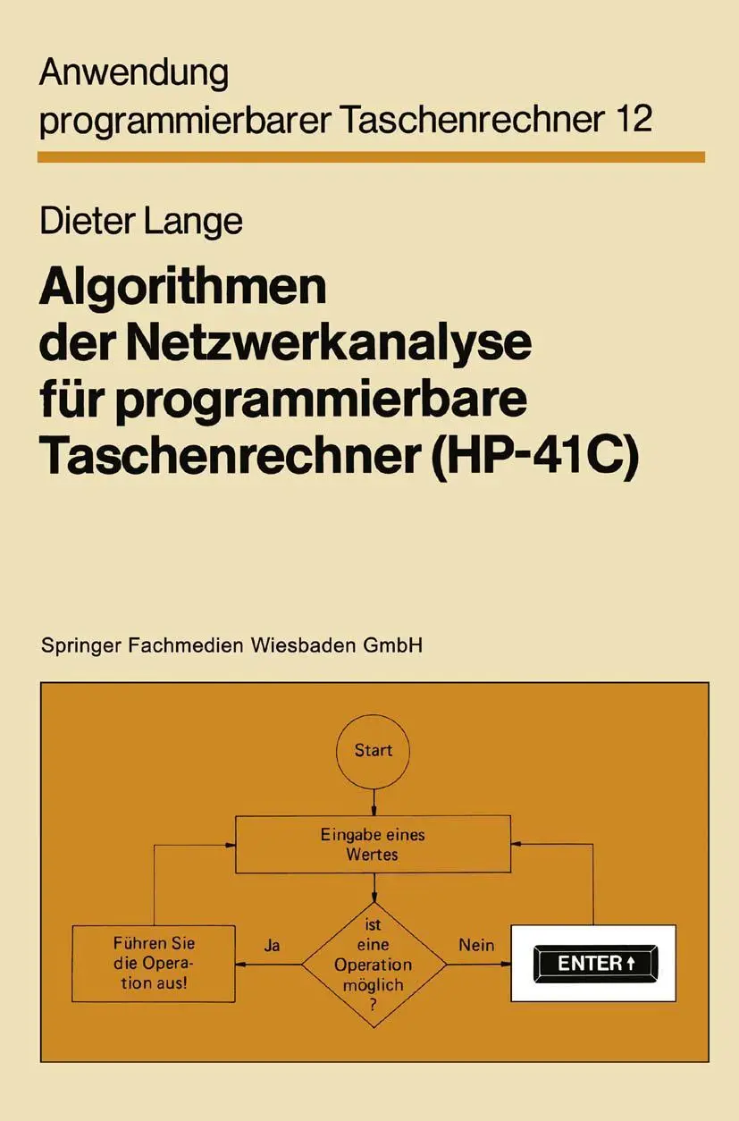 Cover: 9783528041984 | Algorithmen der Netzwerkanalyse für programmierbare Taschenrechner...