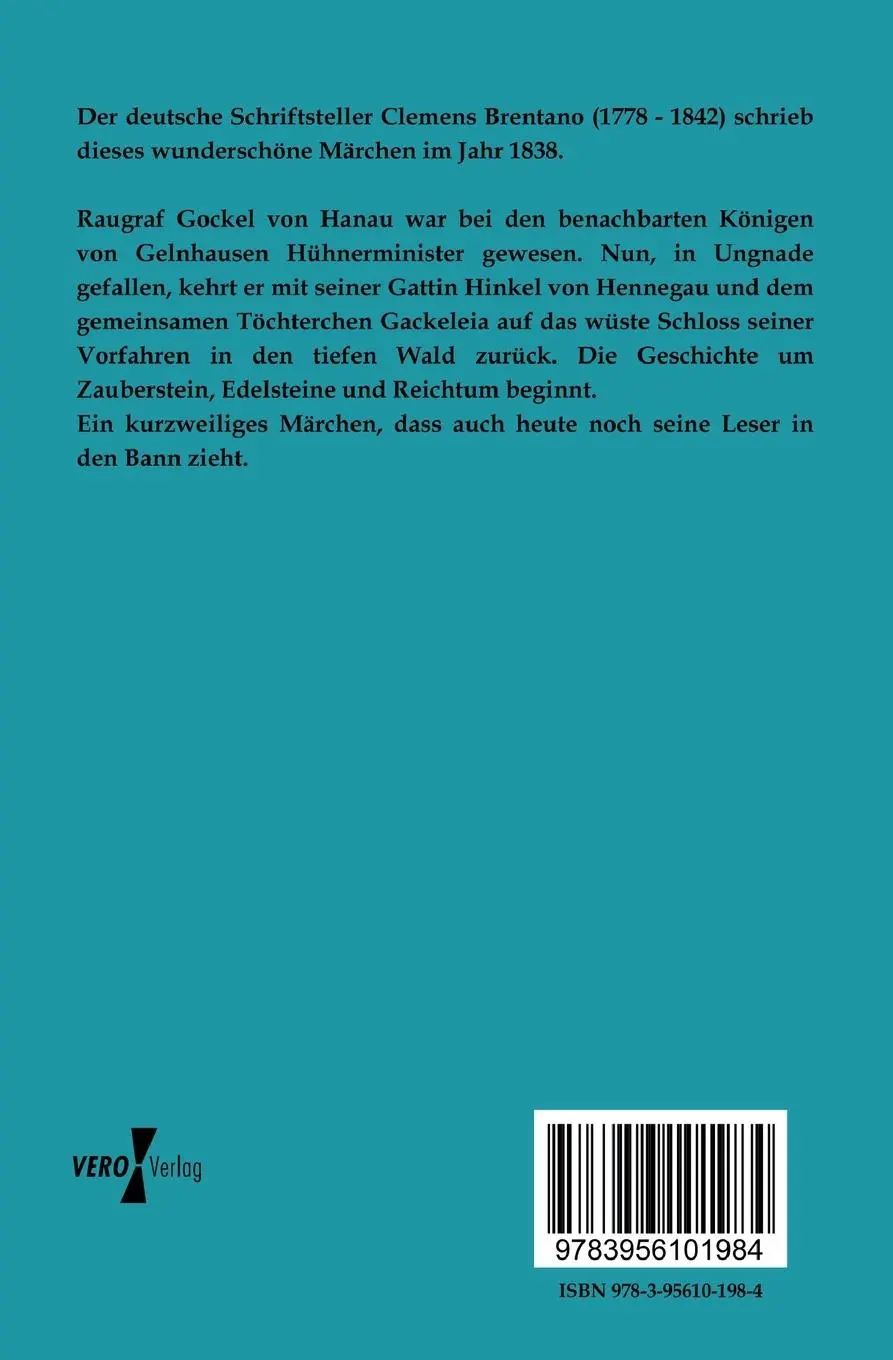 Rückseite: 9783956101984 | Das Märchen von Gockel, Hinkel und Gackeleia | Clemens Brentano | Buch