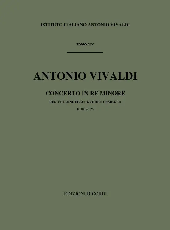 Cover: 9790041911984 | Concerto In Re Min. RV 407 | F III, 23 - TOMO 523 | Antonio Vivaldi