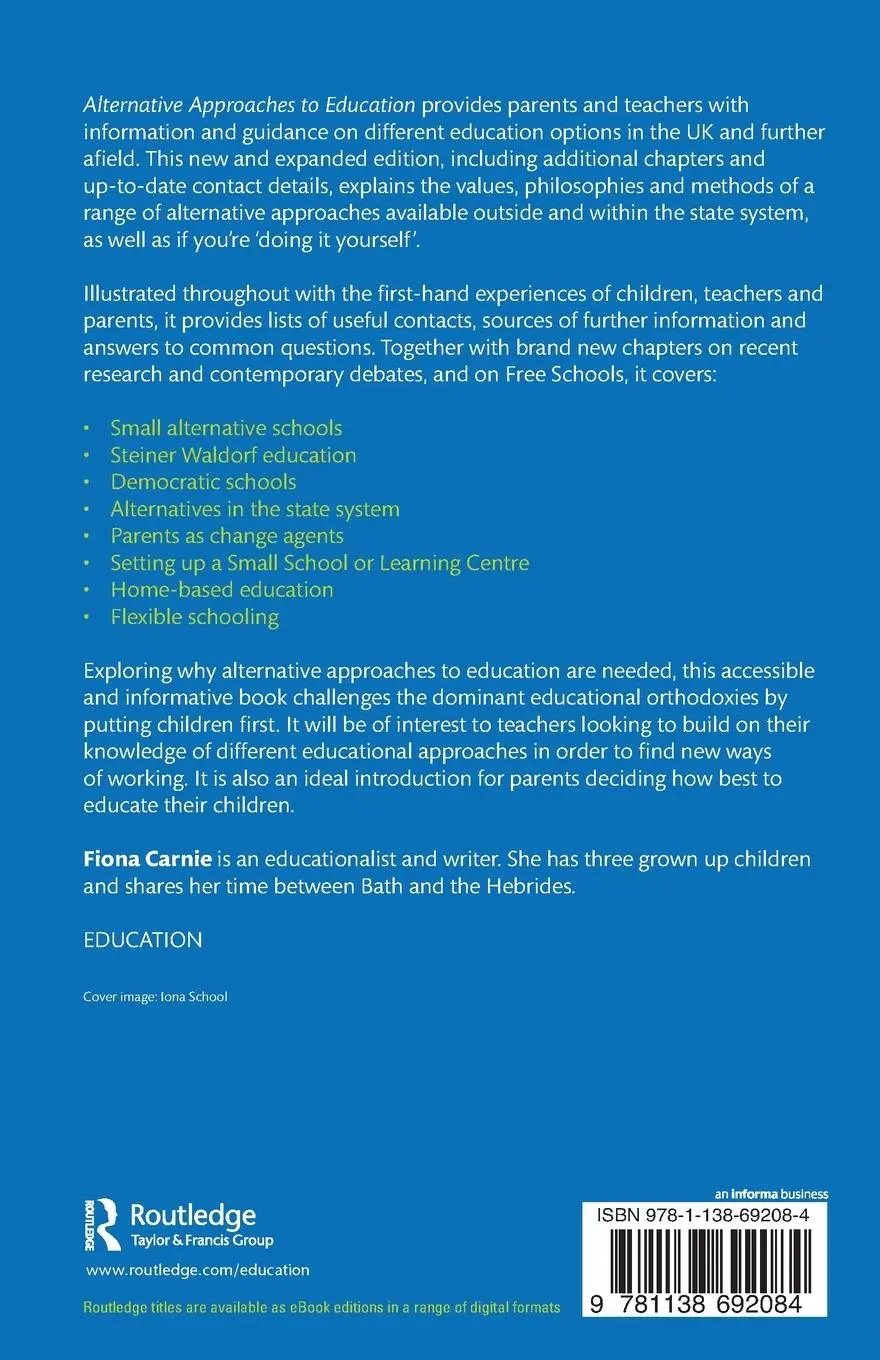Rückseite: 9781138692084 | Alternative Approaches to Education | A Guide for Teachers and Parents
