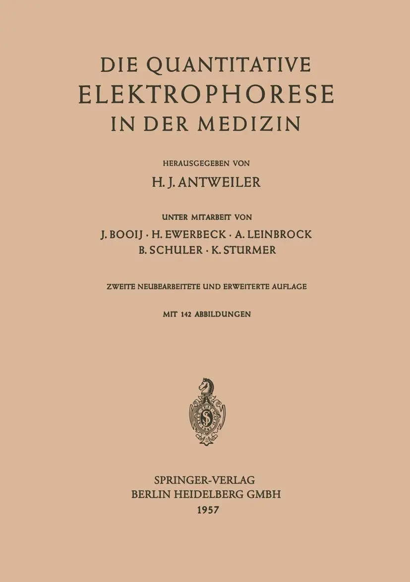 Cover: 9783540022084 | Die Quantitative Elektrophorese in der Medizin | Hermann J. Antweiler