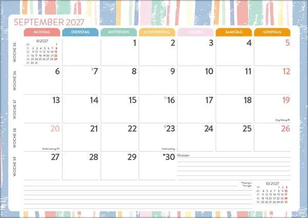Bild: 9783819302084 | Mein Monatsplaner 2027 | Verlag Korsch | Kalender | 12 S. | Deutsch