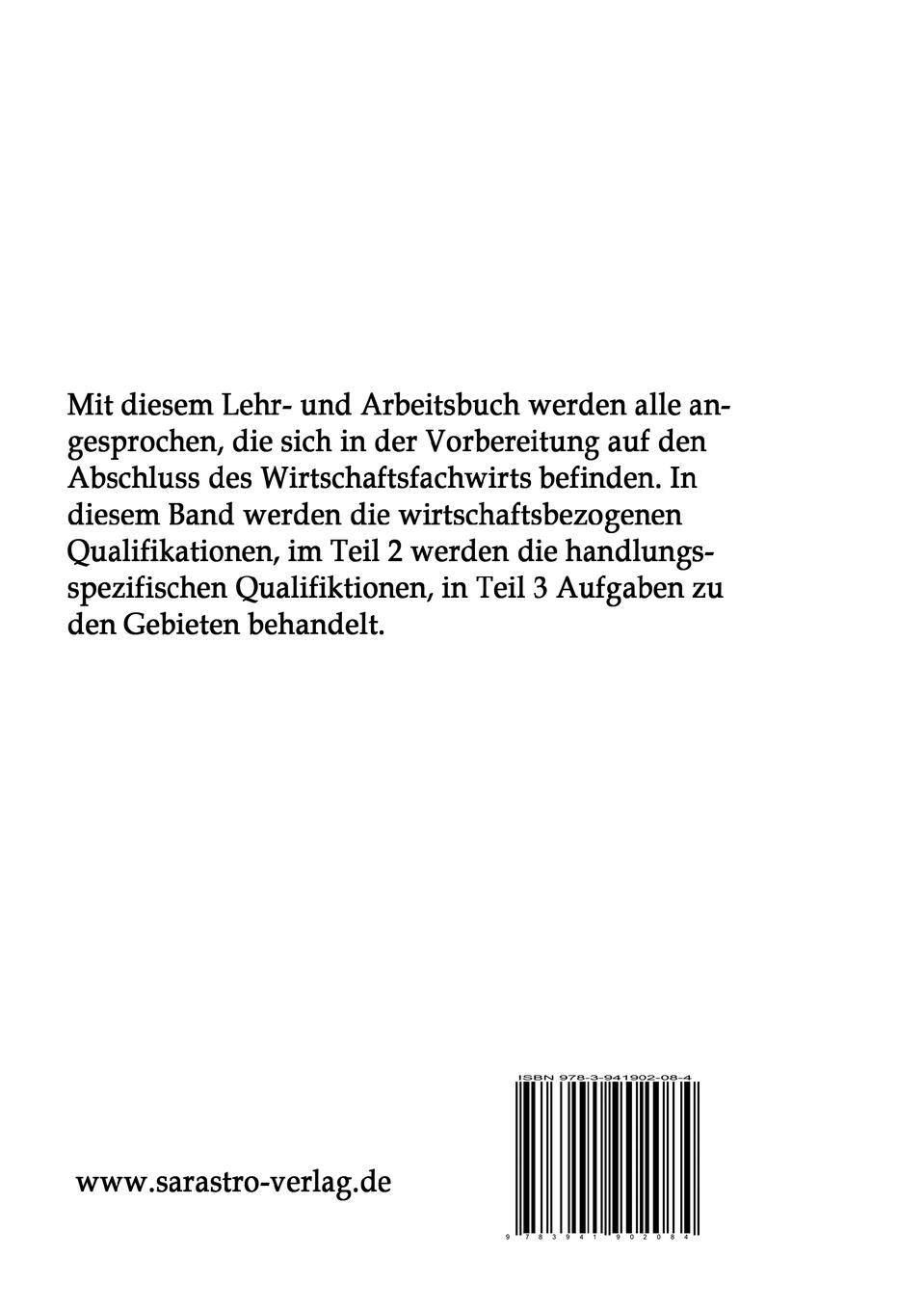 Rückseite: 9783941902084 | Wirtschaftsfachwirt - Das prüfungsrelevante Wissen | Teil 1 | Padberg