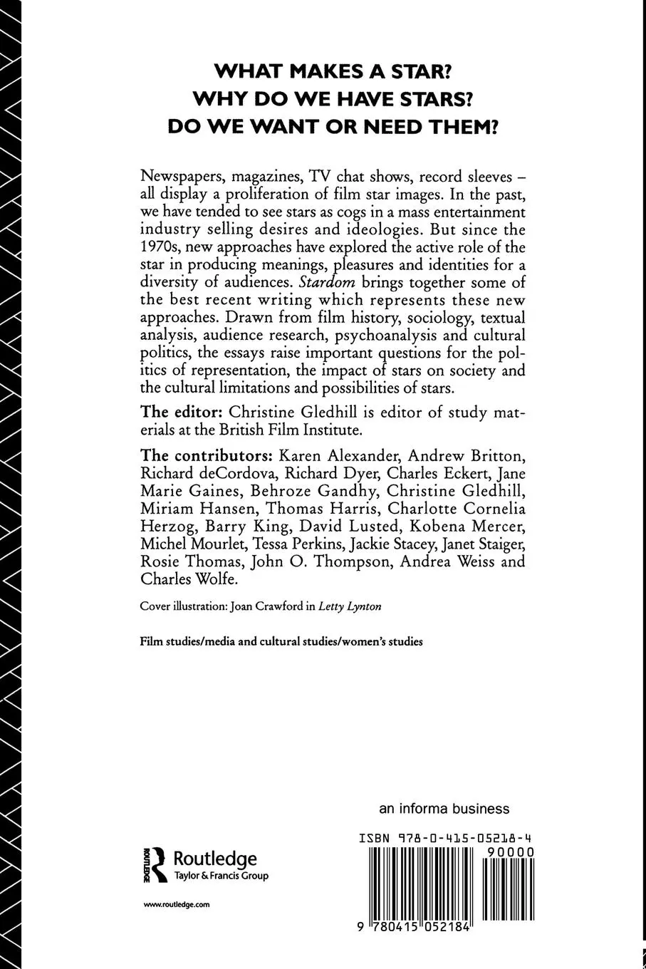 Rückseite: 9780415052184 | Stardom | Industry of Desire | Christine Gledhill | Taschenbuch | 1991