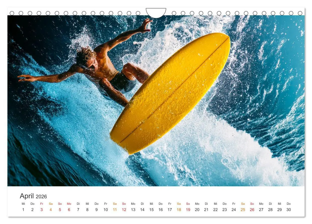 Bild: 9783457262184 | Surfen - Ride the Wave (Wandkalender 2026 DIN A4 quer), CALVENDO...