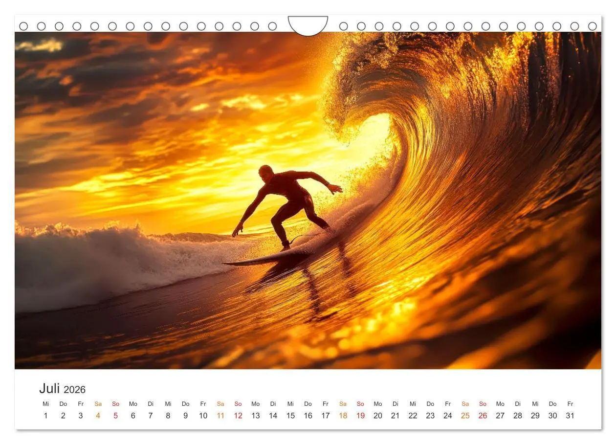 Bild: 9783457262184 | Surfen - Ride the Wave (Wandkalender 2026 DIN A4 quer), CALVENDO...