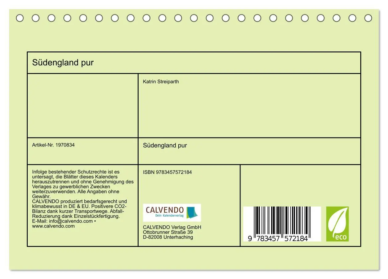 Bild: 9783457572184 | Südengland pur (Tischkalender 2026 DIN A5 quer), CALVENDO...