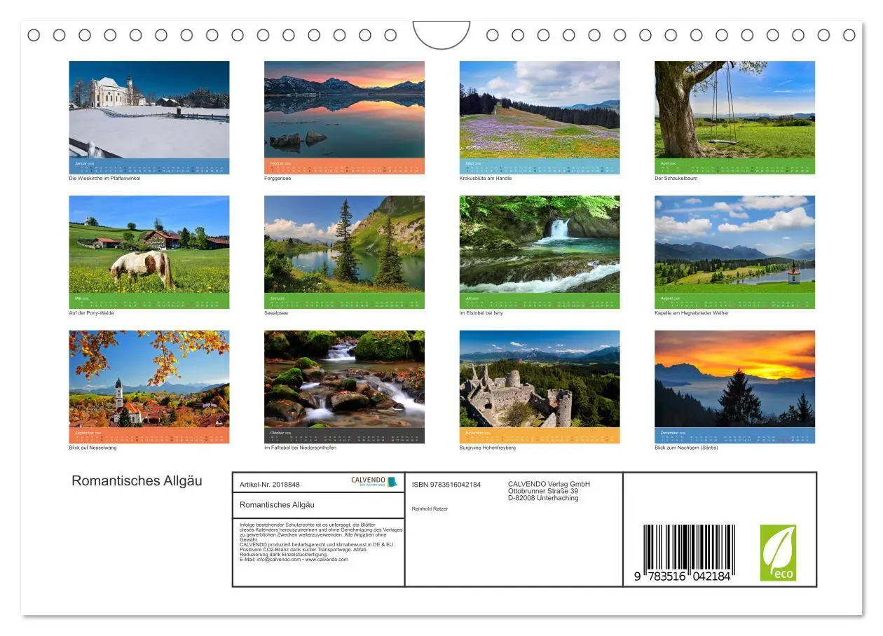 Bild: 9783516042184 | Romantisches Allgäu (Wandkalender 2026 DIN A4 quer), CALVENDO...