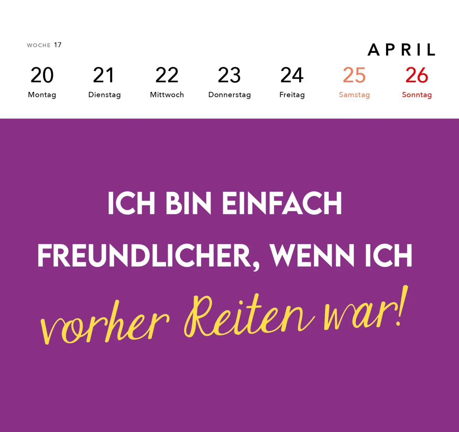 Bild: 9783830322184 | Pferdemädchen 2026 - Ein Leben ohne Pferd ist möglich, aber sinnlos