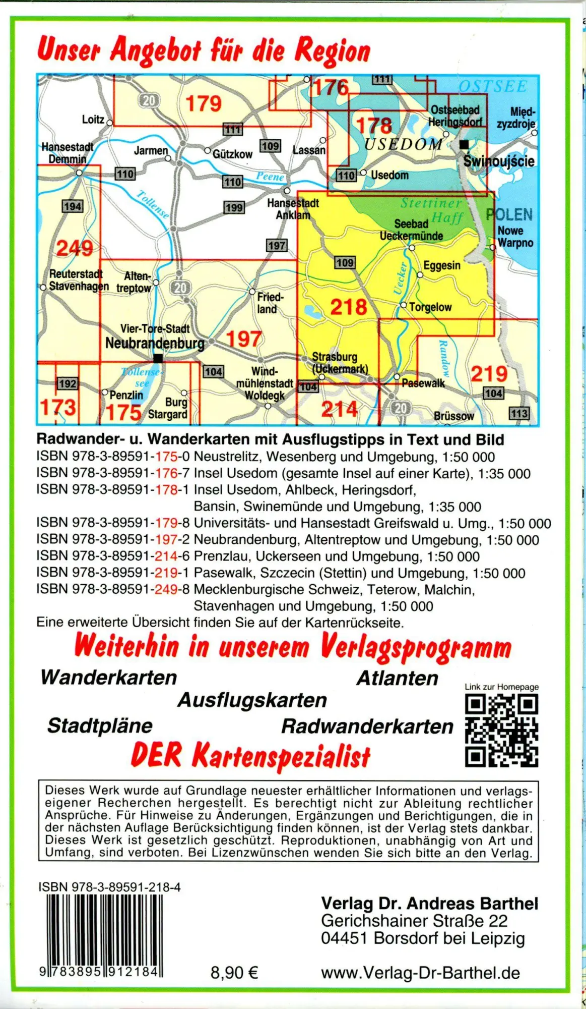 Bild: 9783895912184 | Radwander- und Wanderkarte Ueckermünde, Torgelow, Eggesin und...