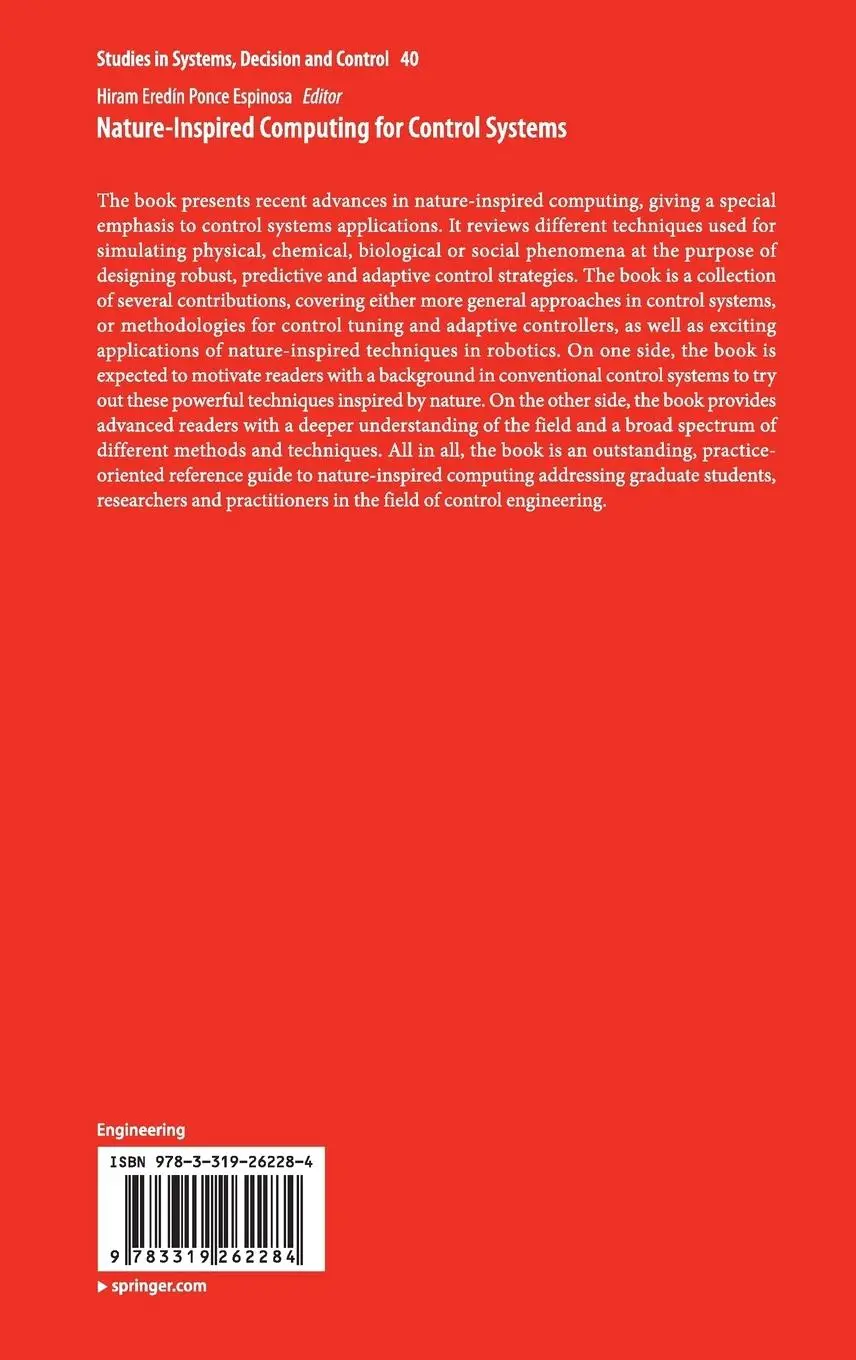 Rückseite: 9783319262284 | Nature-Inspired Computing for Control Systems | Espinosa | Buch | xii