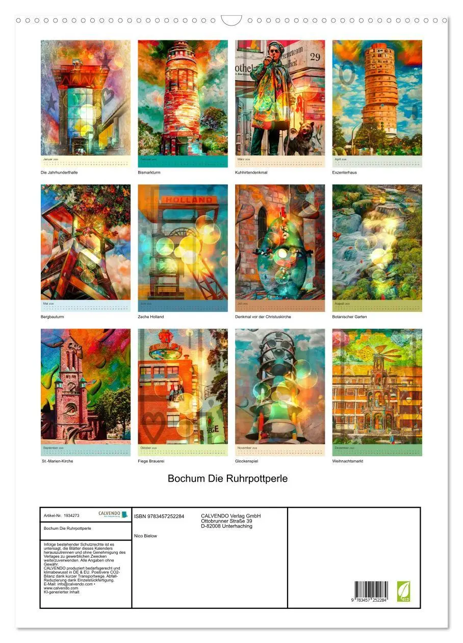 Bild: 9783457252284 | Bochum Die Ruhrpottperle (Wandkalender 2026 DIN A2 hoch), CALVENDO...