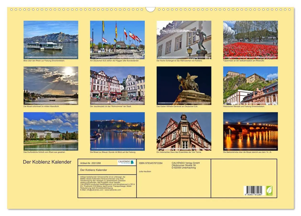 Bild: 9783457872284 | Der Koblenz Kalender (Wandkalender 2026 DIN A2 quer), CALVENDO...