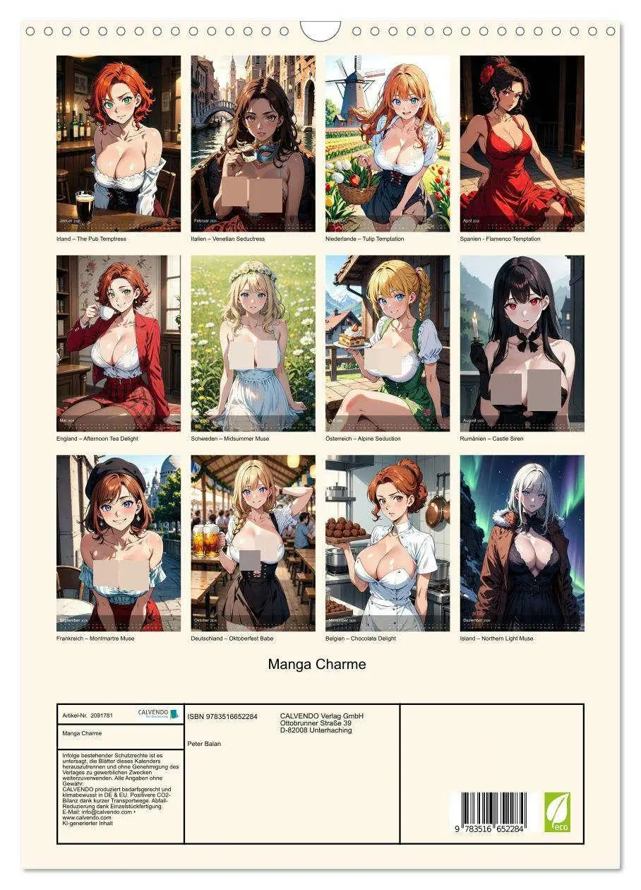 Bild: 9783516652284 | Manga Charme (Wandkalender 2026 DIN A3 hoch), CALVENDO Monatskalender