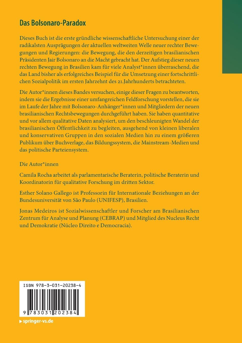 Rückseite: 9783031202384 | Das Bolsonaro-Paradox | Camila Rocha (u. a.) | Taschenbuch | xviii