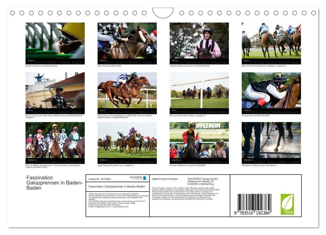 Bild: 9783516192384 | Faszination Galopprennen in Baden-Baden (Wandkalender 2026 DIN A4...